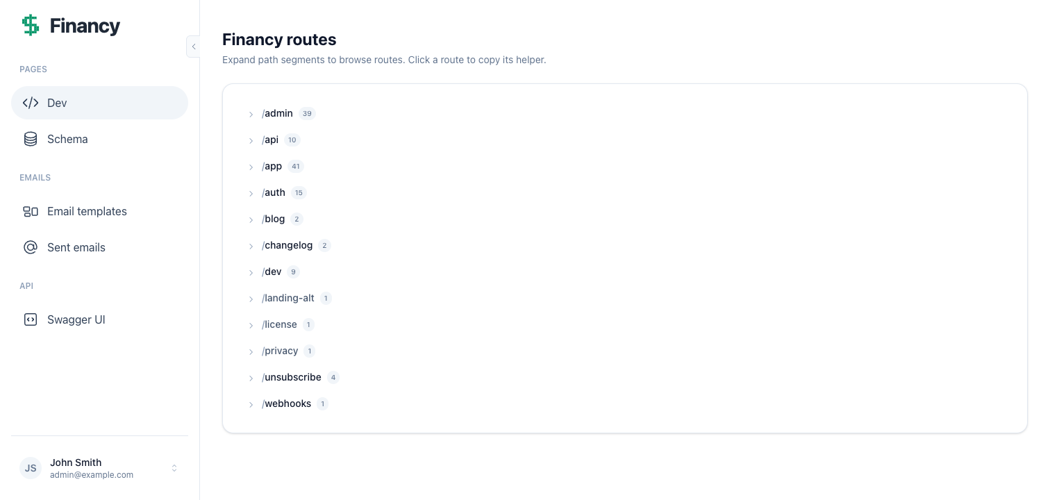 Hierarchical route tree